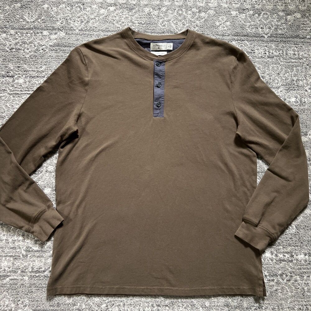 3.1 Phillip Lim Target Brown Henley T Shirt Mens Large Anniversary Collection